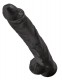 Чёрный фаллоимитатор-гигант 14 Cock with Balls - 37,5 см.