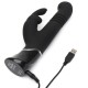 Черный хай-тек вибратор Greedy Girl Thrusting Rabbit Vibrator - 22,8 см.