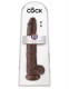 Коричневый фаллоимитатор-гигант 14 Cock with Balls - 37,5 см.