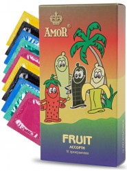 Ароматизированные презервативы Amor Fruit Яркая линия - 10 шт.