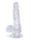 Прозрачный фаллоимитатор King Cock Clear 6 Cock with Balls - 17,8 см.
