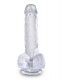 Прозрачный фаллоимитатор King Cock Clear 6 Cock with Balls - 17,8 см.