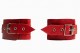 Красные наручники с фиксацией на двух карабинах