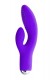 Фиолетовый силиконовый вибромассажёр с клиторальным отростком Dora - 18 см.