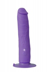 Фиолетовый вибратор-реалистик на присоске Purrfect Silicone One Touch - 20,5 см.