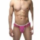 Мужские розовые трусы-тонги с оборками La Blinque