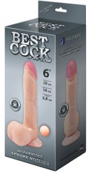 Телесный фаллоимитатор на присоске Best Cock 6 - 19 см.