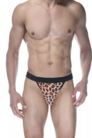 Мужские трусы-стринги с леопардовым принтом и широкой резинкой Don Moris Мужские трусы-стринги с леопардовым принтом и широкой резинкой Don Moris