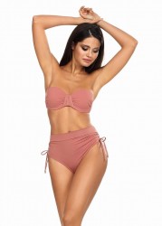Стильный раздельный купальник-бандо цвета пудры Lorin