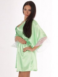 Короткий халатик-кимоно с кружевным сердечком на спинке Belweiss