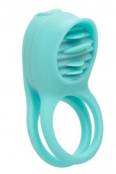 Голубое эрекционное виброкольцо Silicone Rechargeable French Kiss Enhancer
