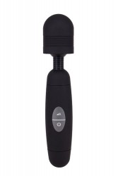 Черный жезловый вибратор Power Tip Massage Wand - 24 см.
