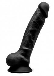 Черный фаллоимитатор на присоске Model 1 - 17,5 см.