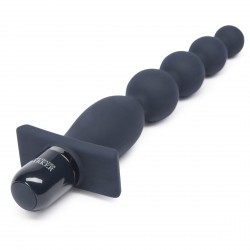 Тёмно-синяя анальная виброёлочка Darker Carnal Promise Vibrating Anal Beads - 20,8 см.