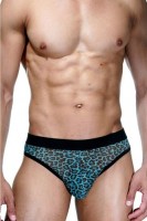 Черно-голубые трусы-тонги с леопардовым принтом La Blinque Черно-голубые трусы-тонги с леопардовым принтом La Blinque