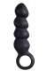 Чёрный анальный фаллоимитатор Bulbed Invader с кольцом - 14 см.