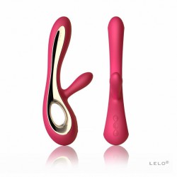 Розовый вибратор с клиторальным стимулятором Soraya Cerise - 22 см. Розовый вибратор с клиторальным стимулятором Soraya Cerise - 22 см.