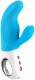 Голубой вибратор с двумя моторами MiSS Bi - 17 см.