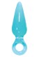 Голубая анальная пробка с кольцом Pleasures Plug Mini - 9 см.