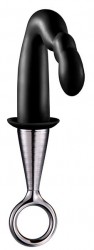 Чёрный изогнутый анальный плаг Prostate Plug Plated Handle