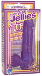 Фиолетовый фаллос на присоске Crystal Jellies - 20,5 см.