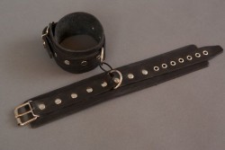 Чёрные узкие наручники без подкладки