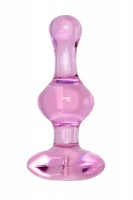 Розовая фигурная анальная втулка - 9,8 см.