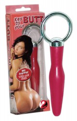 Красная каучуковая пробка Key to your butt 10,5 см.