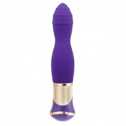 Фиолетовый вибратор с ротацией Ecstasy Deluxe Rippled Vibe - 20 см.