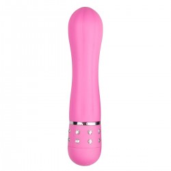 Розовый мини-вибратор Diamond Vibrator со стразами - 11,4 см. Розовый мини-вибратор Diamond Vibrator со стразами - 11,4 см.