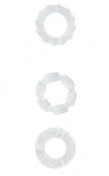 Набор из 3 прозрачных эрекционных колец Menzstuff Stretchy Cock Rings
