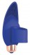 Синий вибростимулятор с петелькой под палец - 8 см.