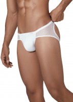 Белые трусы-джоки с ажурными вставками Urge Jockstrap Clever Masculine Underwear