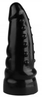 Черная анальная втулка с шипиками - 21 см.