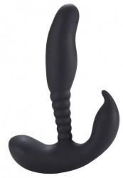 Черный стимулятор простаты Anal Pleasure Dual Vibrating Prostate Stimulator - 13,5 см.