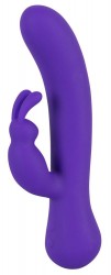 Фиолетовый вибратор с клиторальным стимулятором Rechargeable Rabbit - 20,7 см.