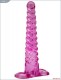 Розовый анальный конус со спиралевидным рельефом - 16 см.