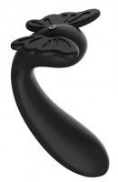Черный вибромассажер-бабочка Butterfly G Черный вибромассажер-бабочка Butterfly G