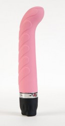 Розовый вибратор с 6 режимами вибрации - 17 см.