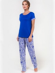 Домашний комплект из вискозы с принтом на брючках Vienetta