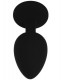 Черная анальная пробка с радужным кристаллом - 7,3 см.