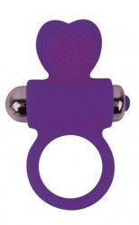 Фиолетовое эрекционное виброкольцо с сердечком