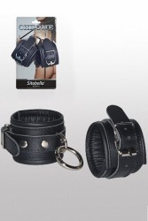 Кожаные наручники с круглым карабином Sitabella Chrome Collection