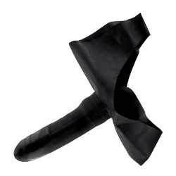 Чёрный латексный страпон LATEX STRAP ON 1 FOR YOU 16 см.