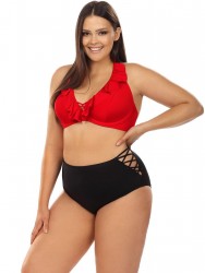 Двухцветный раздельный купальник plus size Lorin