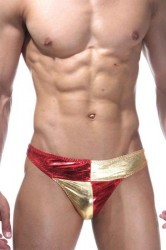 Мужские трусы-тонги с золотистыми вставками La Blinque