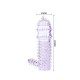 Фиолетовая насадка с закрытой головкой, шипами и отростком для стимуляции клитора - 14,2 см.
