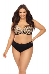 Раздельный купальник plus size с анималистическим принтом на лифе Lorin