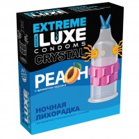 Стимулирующий презерватив Ночная лихорадка с ароматом персика - 1 шт.