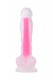 Прозрачно-розовый, светящийся в темноте фаллоимитатор - 18,5 см.